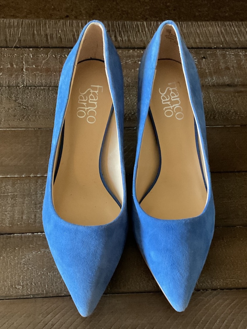 ⭐️ Franco Sarto Tudor Pointed Toe Suede Pumps Cornflower Blue - size 7